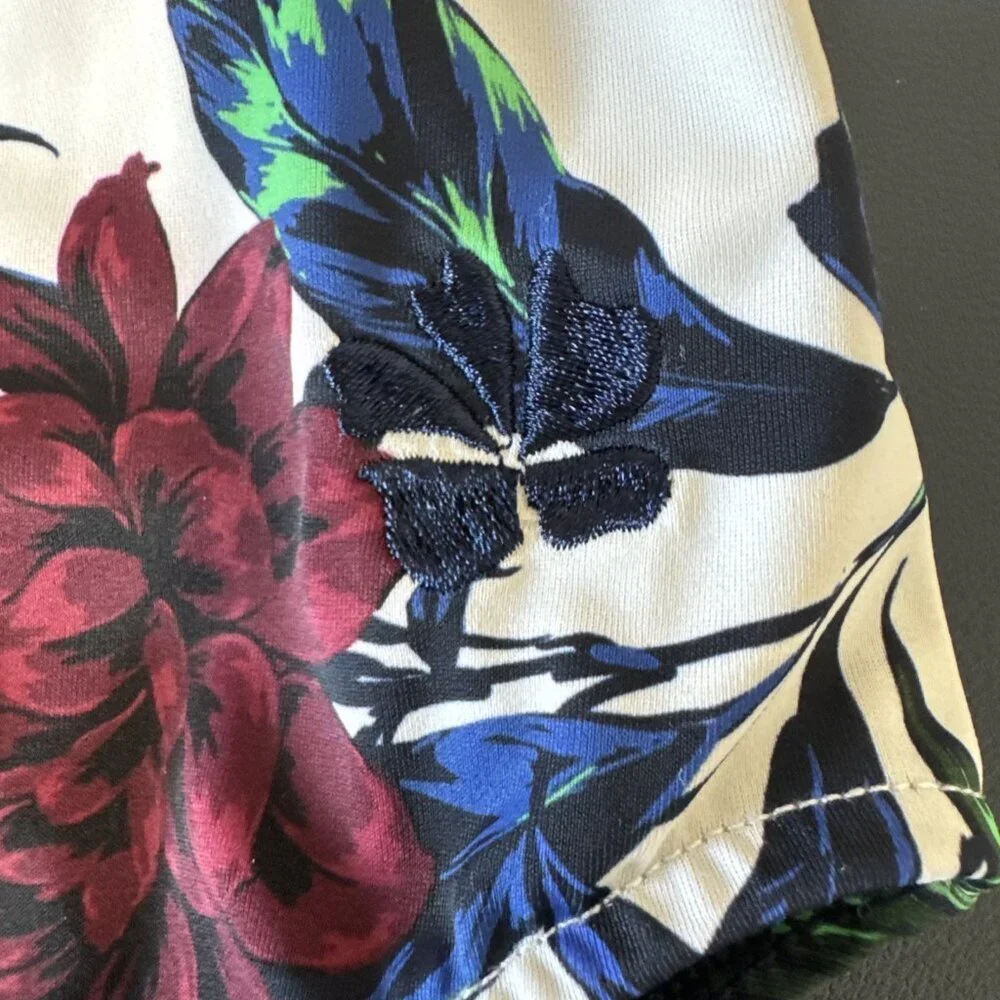 Hapari Women's XS = 0/2 One‎ Piece Swimsuit Navy Floral EUC